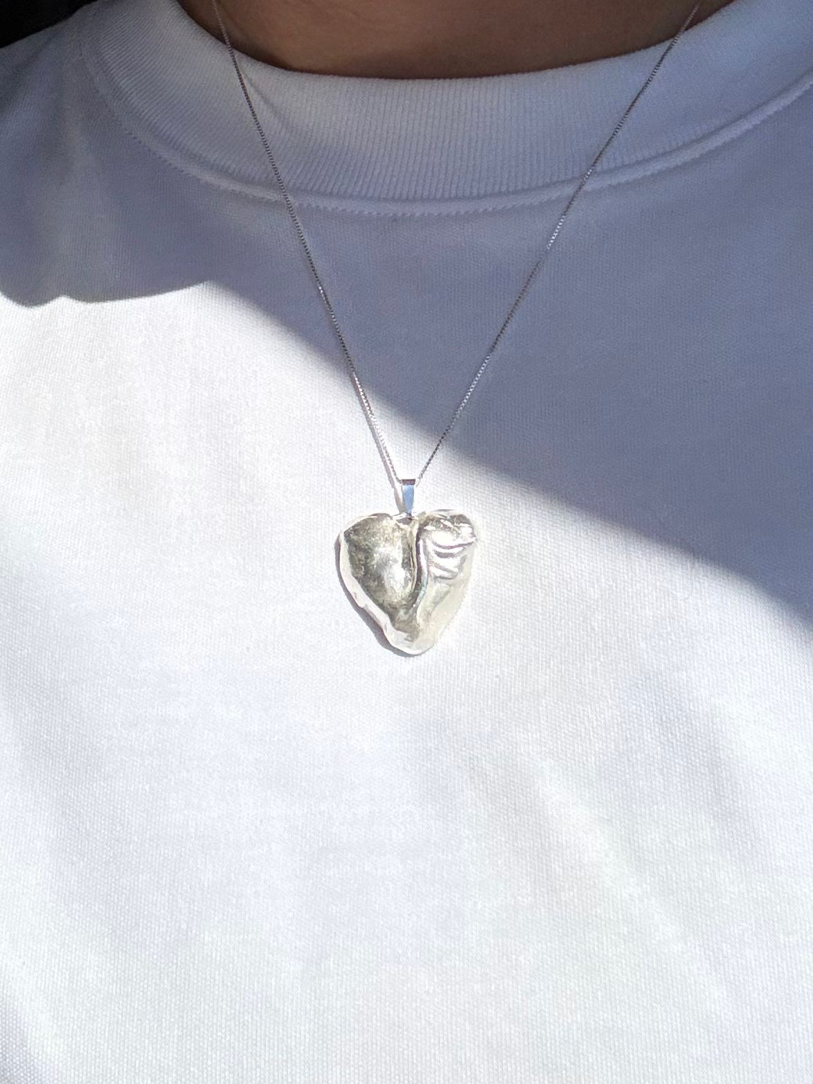 Colar Coração Amassado